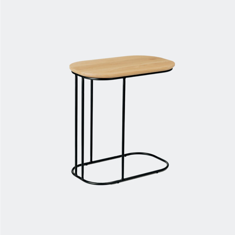 Sofa Side Table with Oak Top